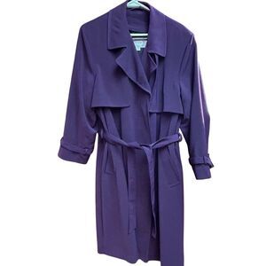 Jones New York Purple Trench Coat With Zip-out Lining 14